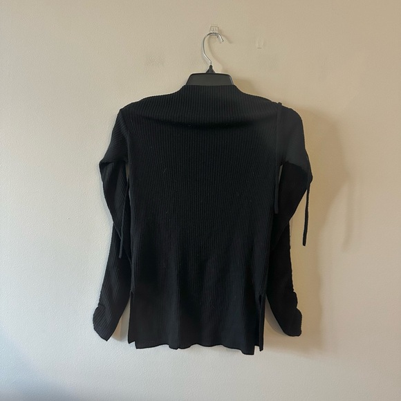 Veronica Beard Jeans Nolan Off Shoulder Merino Wool Ballet Sweater Black S - Picture 3 of 7